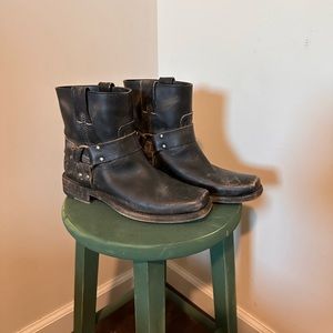 Frye short distressed harness boots size 6.5